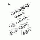 Схема узла: Трансмиссия для Kawasaki EX400 GPZ400S