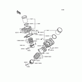 Схема вузла: Циліндр & Поршень для Kawasaki VN400 Vulcan Drifter