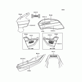 Схема вузла: Наклейки (Зелений/Синій A4) для Kawasaki ZR1200 ZRX1200R