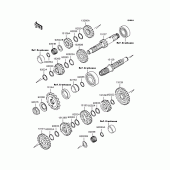 Схема вузла: Трансмісія (BJ250-F3) для Kawasaki BJ250 250TR