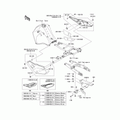 Схема вузла: Задні бічні обтічники & Захист ланцюга для Kawasaki KL650 KLR650