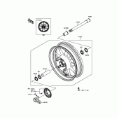 Схема вузла: Переднє колесо для Kawasaki VN1700 Vulcan 1700 Vaquero ABS