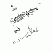 Схема вузла: Gear change drum/shift fork(s) для Kawasaki KMX125