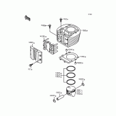 Схема узла: Цилиндр & Поршень для Kawasaki BJ250 Estrella RS