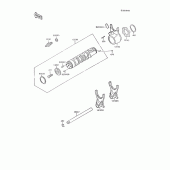 Схема вузла: Gear change drum/shift fork(s) для Kawasaki ZX600 GPX600R