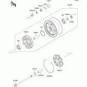 Схема вузла: Ступиця заднього колеса для Kawasaki VN1500 VN1500 Drifter
