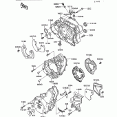 Схема узла: Крышка двигателя для Kawasaki KL650 KLR650
