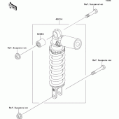 Схема вузла: Задній амортизатор для Kawasaki ZX636 Ninja ZX-6R
