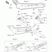 Схема вузла: Side covers/chain cover(ex250-h3/h4) для Kawasaki EX250 ZZR250
