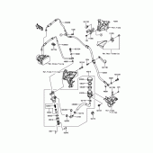 Схема вузла: Задній гальмівний циліндр Kawasaki ZR1000 Z1000 ABS