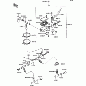 Схема вузла: Передній гальмівний циліндр Kawasaki ZX1100 ZZ-R1100