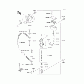 Схема вузла: Задній гальмівний циліндр для Kawasaki KX125