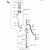 Схема узла: Задний тормозной цилиндр для Kawasaki ZX600 GPX600R