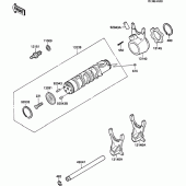 Схема вузла: Gear change drum/shift fork(s) для Kawasaki ZX600 GPX600R
