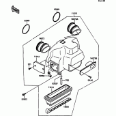 Схема узла: Воздушный фильтр для Kawasaki ZX900 GPZ900R