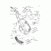 Схема узла: Крепление двигателя для Kawasaki KX250/ KX252 KX250F