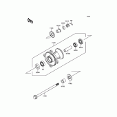 Схема вузла: Ступиця переднього колеса для Kawasaki KX65