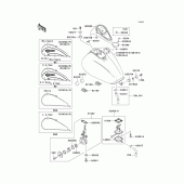 Схема вузла: Паливний бак(1/4) для Kawasaki VN1500 VN1500 Classic Tourer
