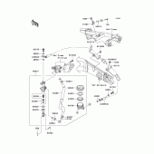 Схема вузла: Задній гальмівний циліндр Kawasaki ZX1400 Ninja ZX-14