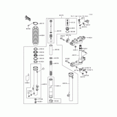 Схема вузла: Вилка передньої осі для Kawasaki KL650 KLR650