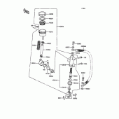 Схема узла: Задний тормозной цилиндр для Kawasaki ZX400 Z400FII