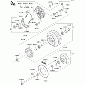 Схема вузла: Ступиця заднього колеса для Kawasaki VN800 Vulcan 800 Classic