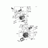 Схема узла: Головка цилиндра для Kawasaki VN900 Vulcan 900 Classic LT