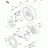Схема вузла: Ступиця заднього колеса для Kawasaki ZX600 ZZ-R600