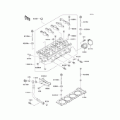 Схема вузла: Головка циліндра для Kawasaki ZX750 Ninja ZX-7R