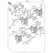 Схема вузла: Карбюратор (&nami.zxt10ce015042) для Kawasaki ZX1100 Ninja ZX-11