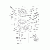 Схема вузла: Головка блоку циліндрів/циліндр для Kawasaki KX500