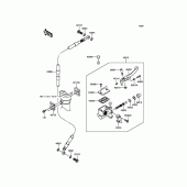 Схема узла: Передний тормозной цилиндр для Kawasaki KLX140 KLX140L