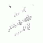 Схема узла: Копирный вал & Вилки для Kawasaki KLX250 KLX250