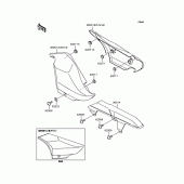 Схема вузла: Задні бічні обтічники & Захист ланцюга для Kawasaki VN250 Eliminator 250V