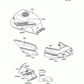 Схема вузла: Decals(red/gray)(zx600-c1) для Kawasaki ZX600 GPX600R