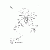 Схема вузла: Водяний насос Kawasaki KX250/ KX252 KX250F