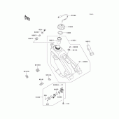 Схема узла: Топливный бак для Kawasaki KX125