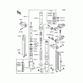 Схема вузла: Вилка передньої осі (KLX250-H6) для Kawasaki KLX250 KLX250