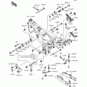 Схема вузла: Кріплення двигуна для Kawasaki ZR750 ZR-7