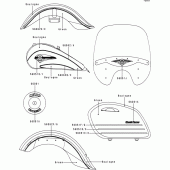 Схема узла: Наклейки для Kawasaki VN1500 VN1500 Classic Tourer