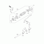 Схема вузла: Gear change drum/shift fork(s) для Kawasaki VN800 Vulcan 800 Drifter