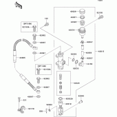 Схема вузла: Задній гальмівний циліндр Kawasaki KX250/ KX252 KX250