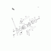 Схема узла: Gear change drum/shift fork (s) для Kawasaki KL110 KSR PRO