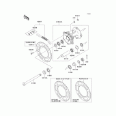 Схема вузла: Ступиця заднього колеса для Kawasaki KX125