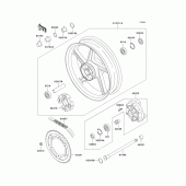 Схема вузла: Ступиця заднього колеса для Kawasaki ZR550 Zephyr