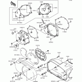 Схема узла: Left engine cover(s) для Kawasaki VN1500 VN1500 Classic