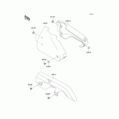 Схема узла: Задние боковые обтекатели & Защита цепи для Kawasaki EN500 Vulcan 500 LTD