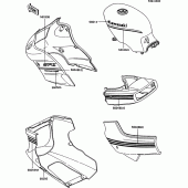 Схема вузла: Decal(blue/white) для Kawasaki EX500 GPZ500