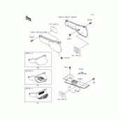 Схема узла: Задние боковые обтекатели & Защита цепи для Kawasaki KL250 KLR250