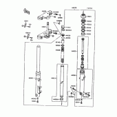 Схема вузла: Вилка передньої осі для Kawasaki VN1500 Vulcan 1500L